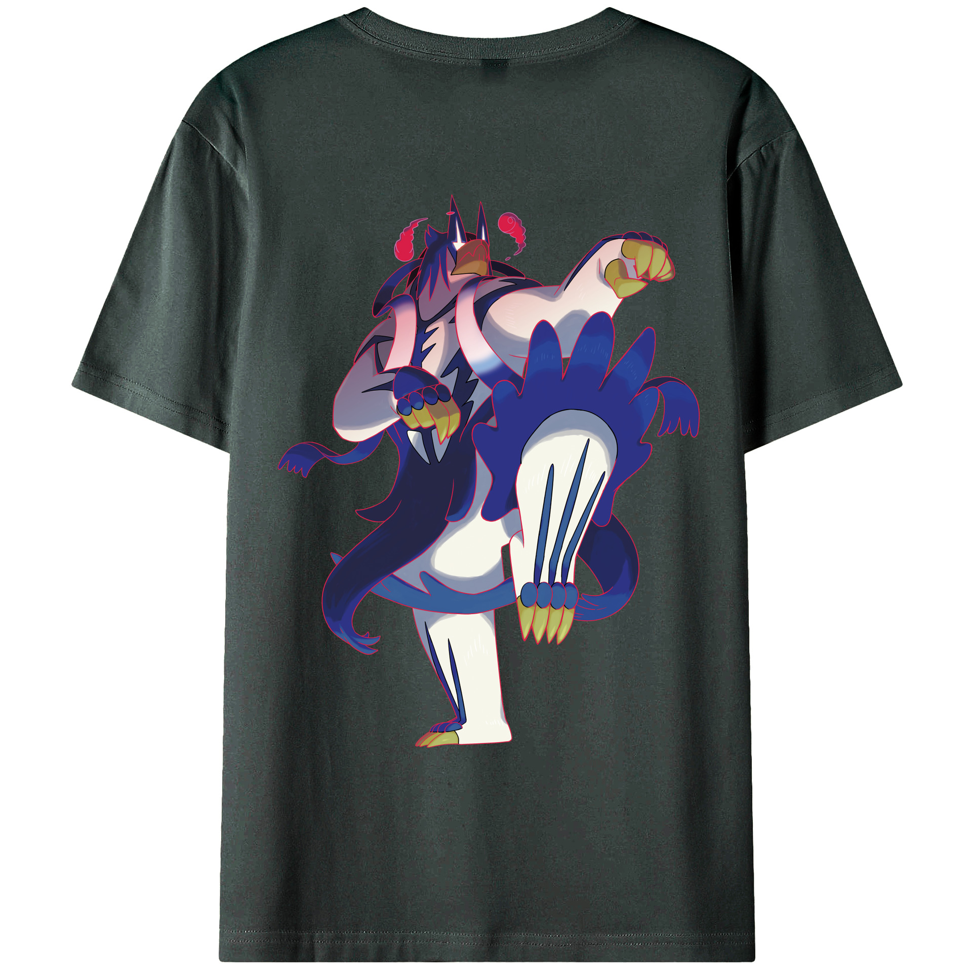 （画像用） ポケットモンスター Pokémon 綿100％ メンズ半袖Tシャツ（バックプリント） 通気性